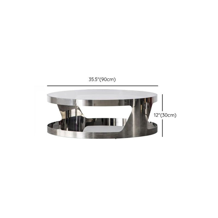 Iyla Stainless Steel Frame Coffee Table with Glass Top