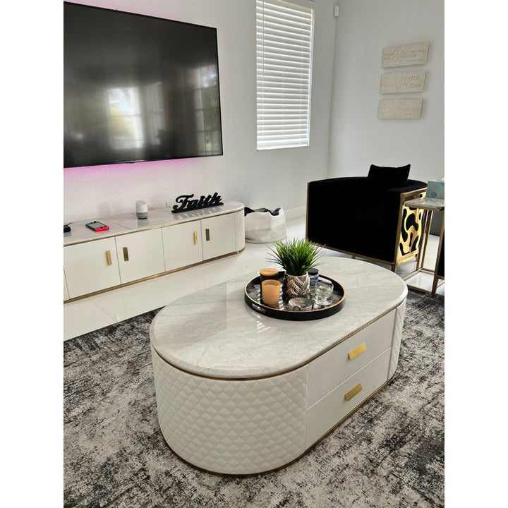 Magnolia Stainless Steel And Mdf Coffee Table For Living Room