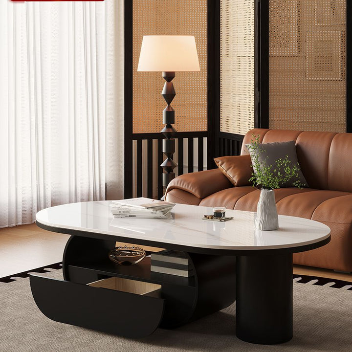 Shaurya Stainless Steel Coffee Table for Living Room - White