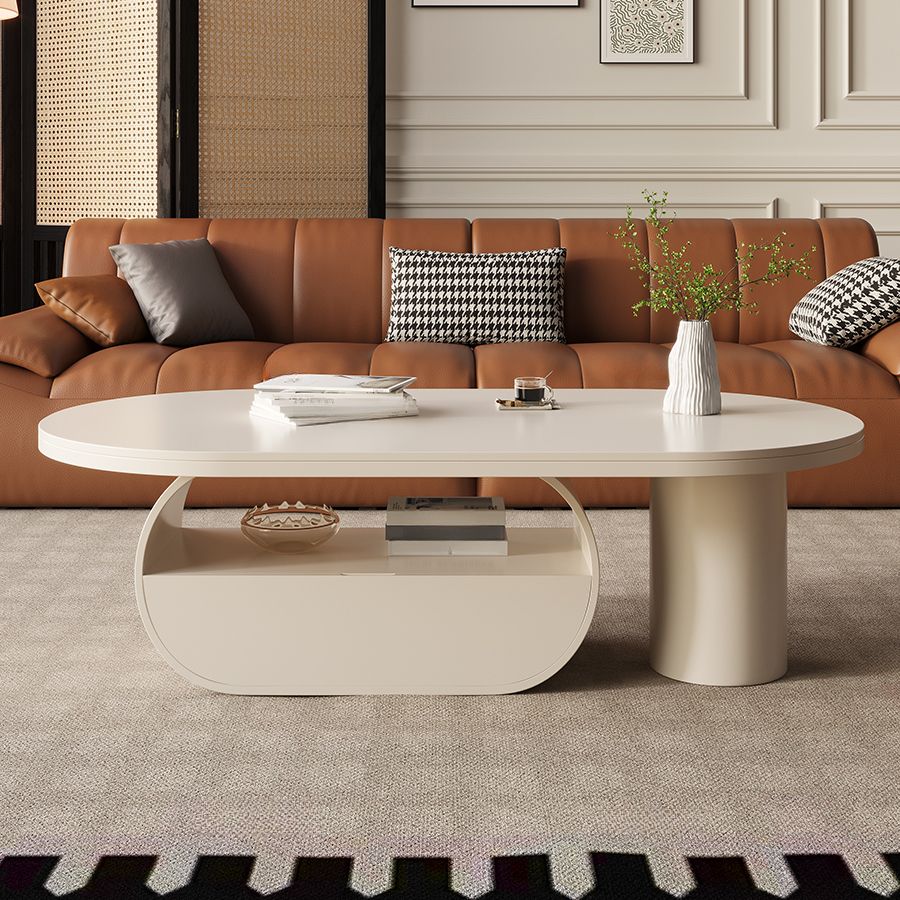 Shaurya Stainless Steel Coffee Table for Living Room - White