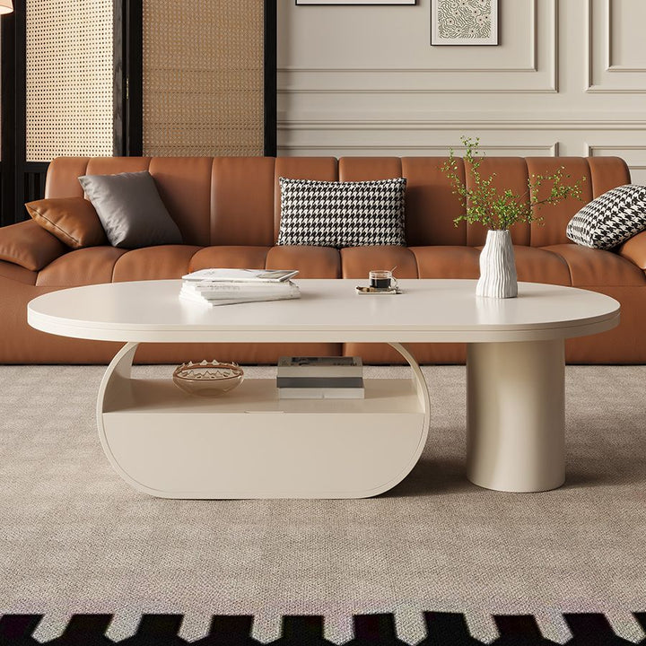 Shaurya Stainless Steel Coffee Table for Living Room - White
