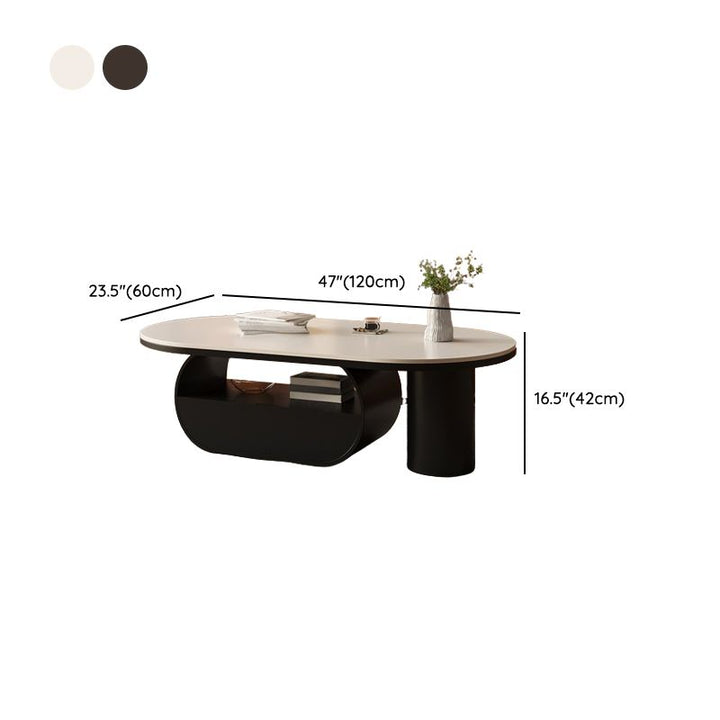 Shaurya Stainless Steel Coffee Table for Living Room - White