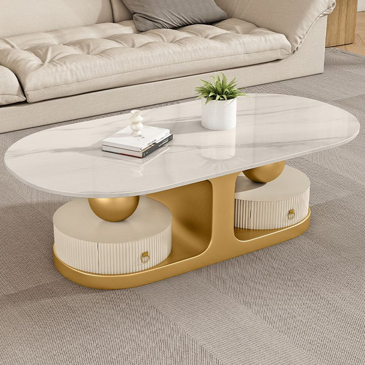 Krisha Stainless Steel Frame Coffee Table for Living Room