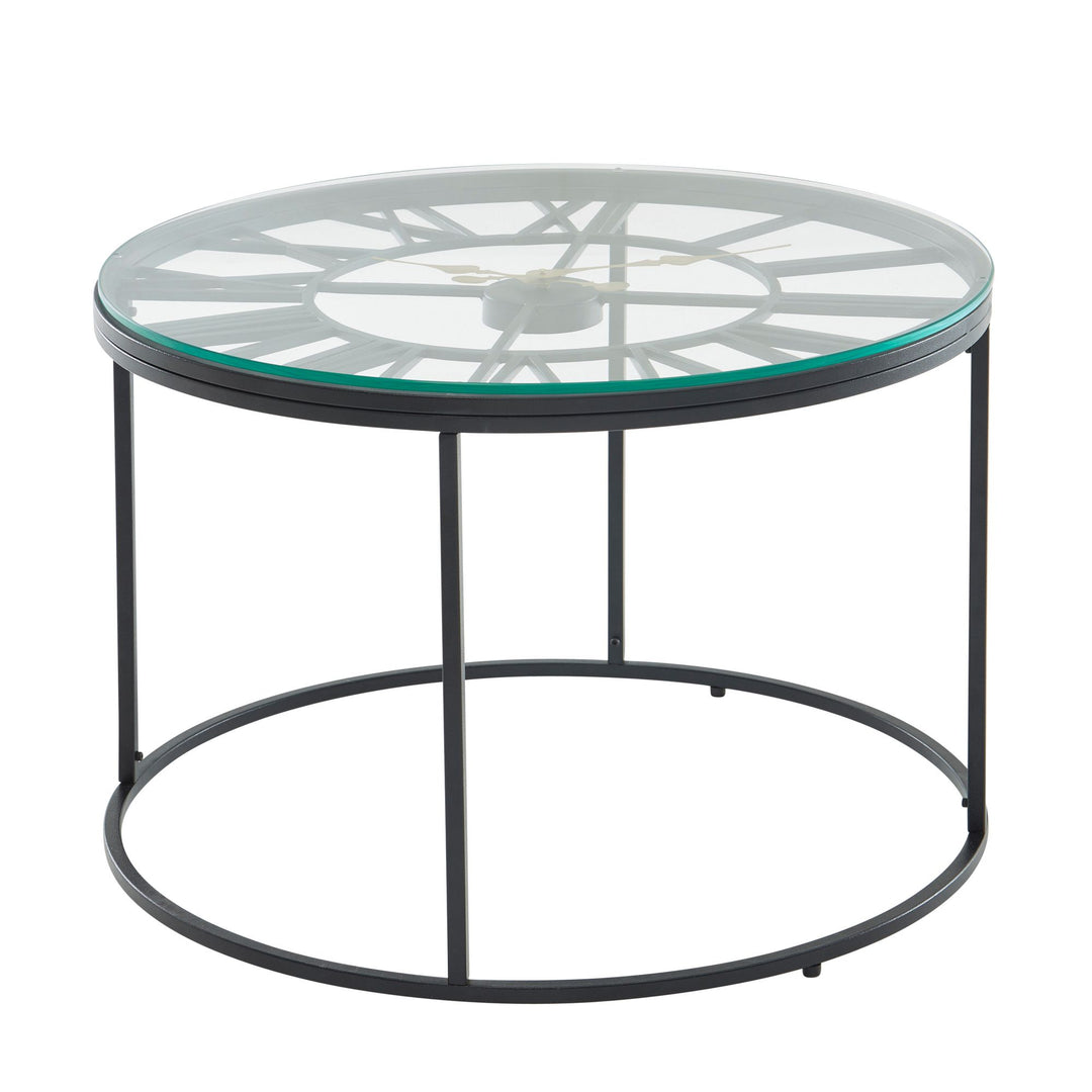 Nidhi Clock Coffee Table For Living Room - Black