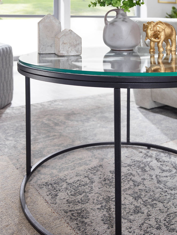 Nidhi Clock Coffee Table For Living Room - Black
