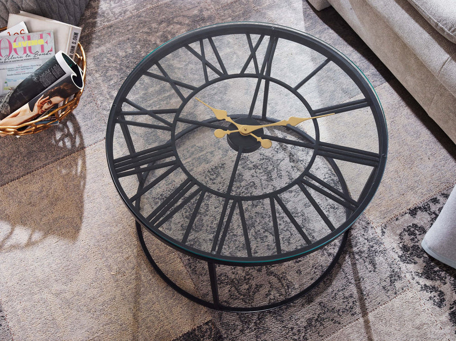 Nidhi Clock Coffee Table For Living Room - Black
