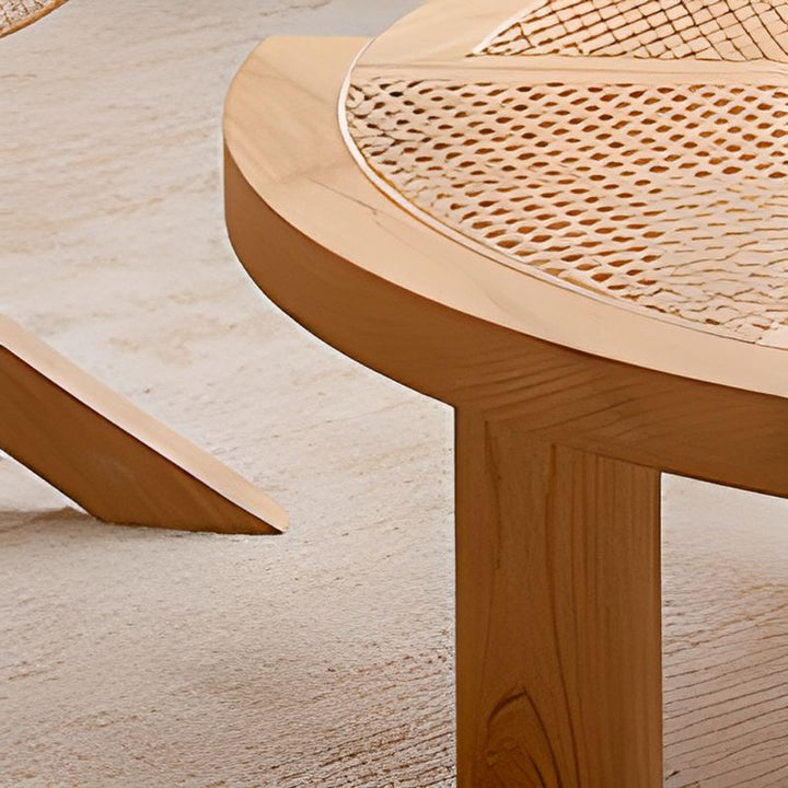 Anay Solid Wood Coffee Table for Living Room | Cane Weaving