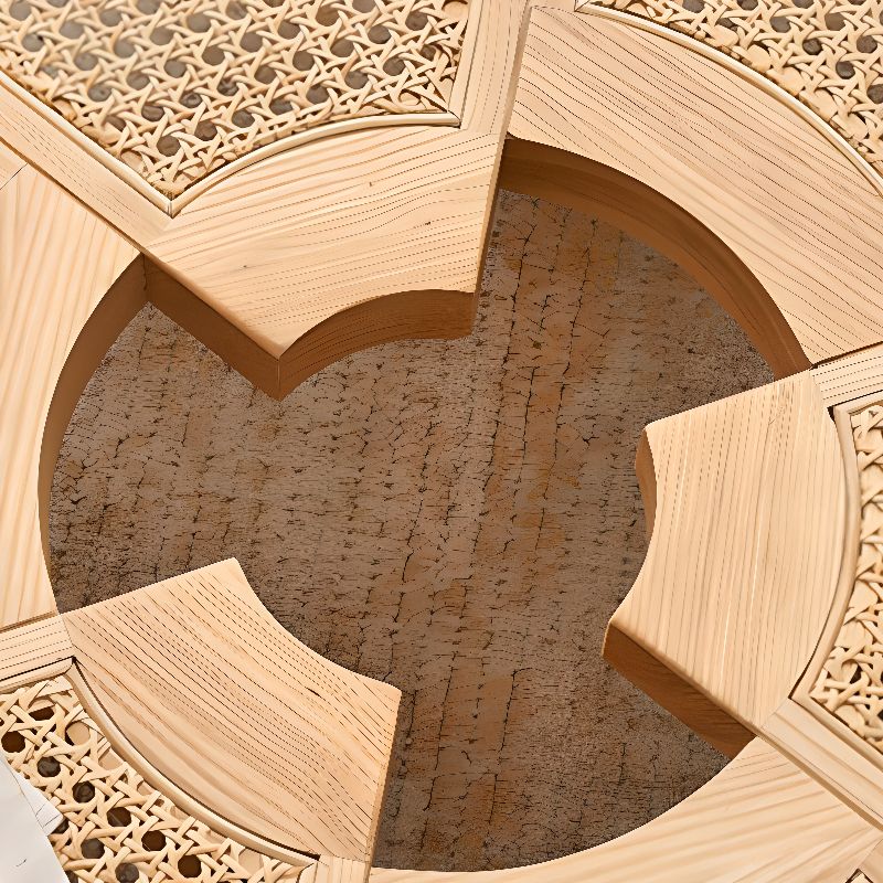 Anay Solid Wood Coffee Table for Living Room | Cane Weaving
