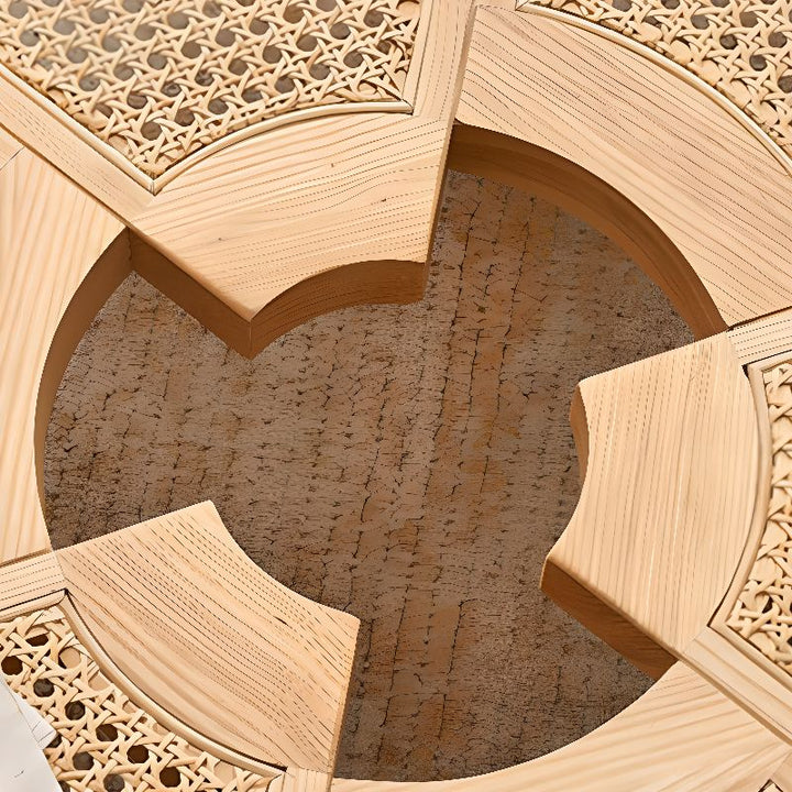 Anay Solid Wood Coffee Table for Living Room | Cane Weaving