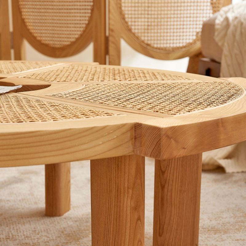 Anay Solid Wood Coffee Table for Living Room | Cane Weaving