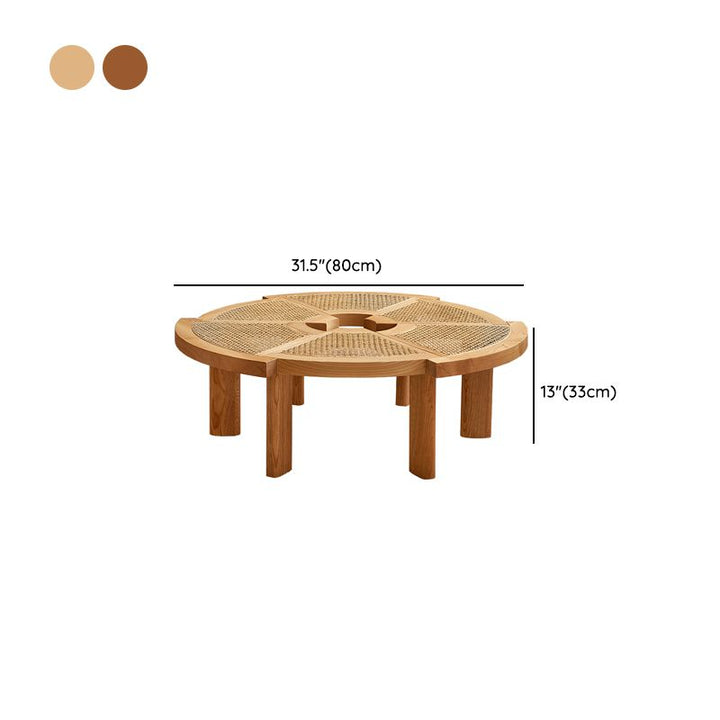 Anay Solid Wood Coffee Table for Living Room | Cane Weaving