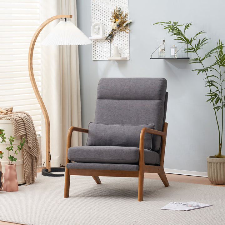 Lavitha Solid Wood and Fabric Arm Chair | Living Room Chair | Lounge Chair