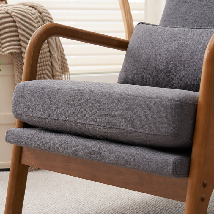 Lavitha Solid Wood and Fabric Arm Chair | Living Room Chair | Lounge Chair