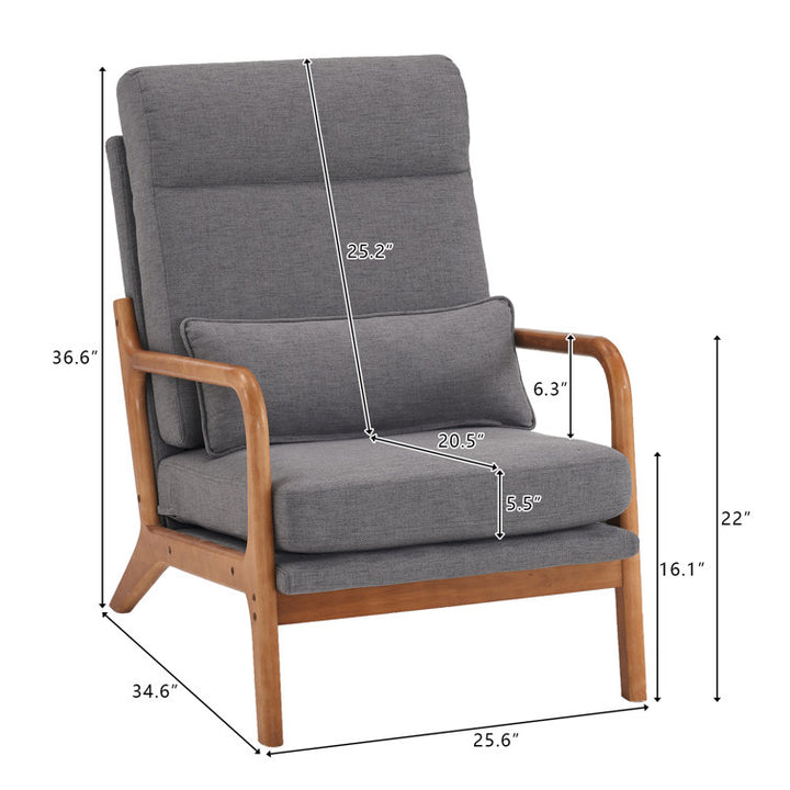 Lavitha Solid Wood and Fabric Arm Chair | Living Room Chair | Lounge Chair