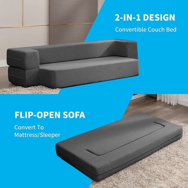 Namrata Grey Premium Velvet 3 Seater Fabric Sofa Cum Bed