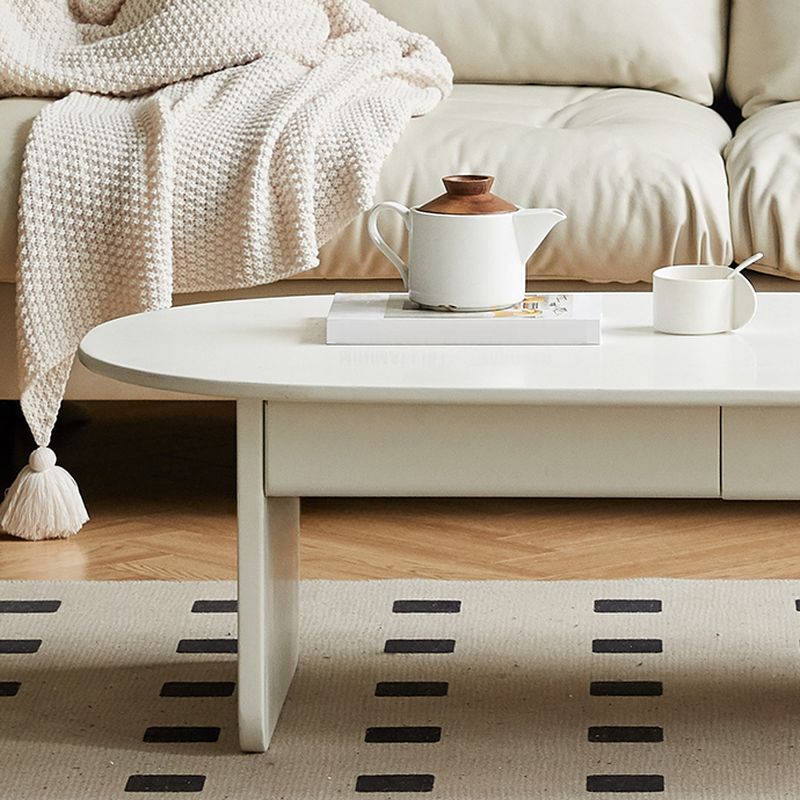 Lavit Solid Wood Coffee Table for Living Room in White Finish