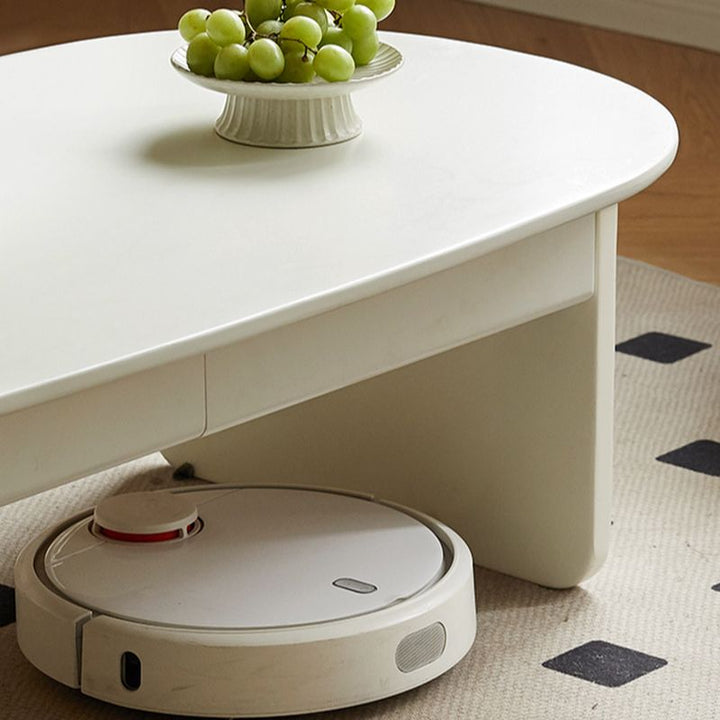 Lavit Solid Wood Coffee Table for Living Room in White Finish