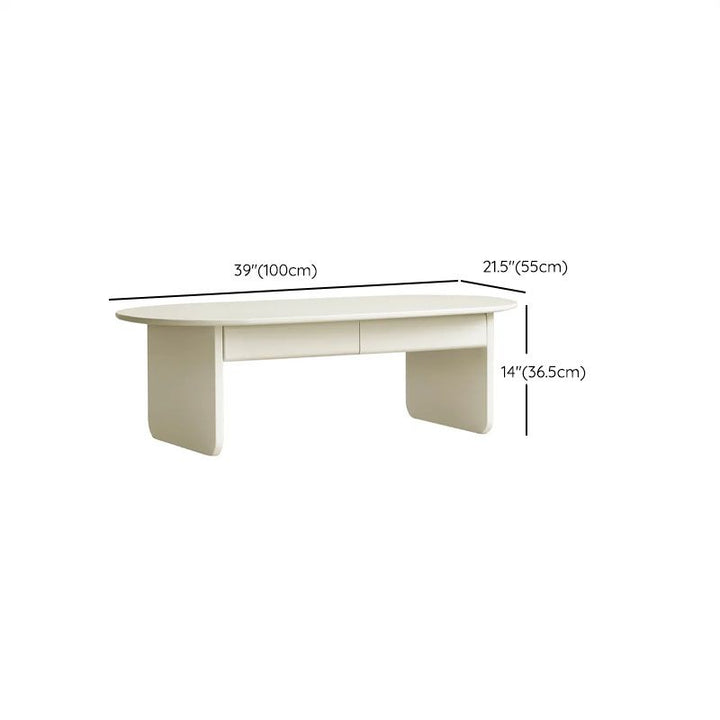 Lavit Solid Wood Coffee Table for Living Room in White Finish