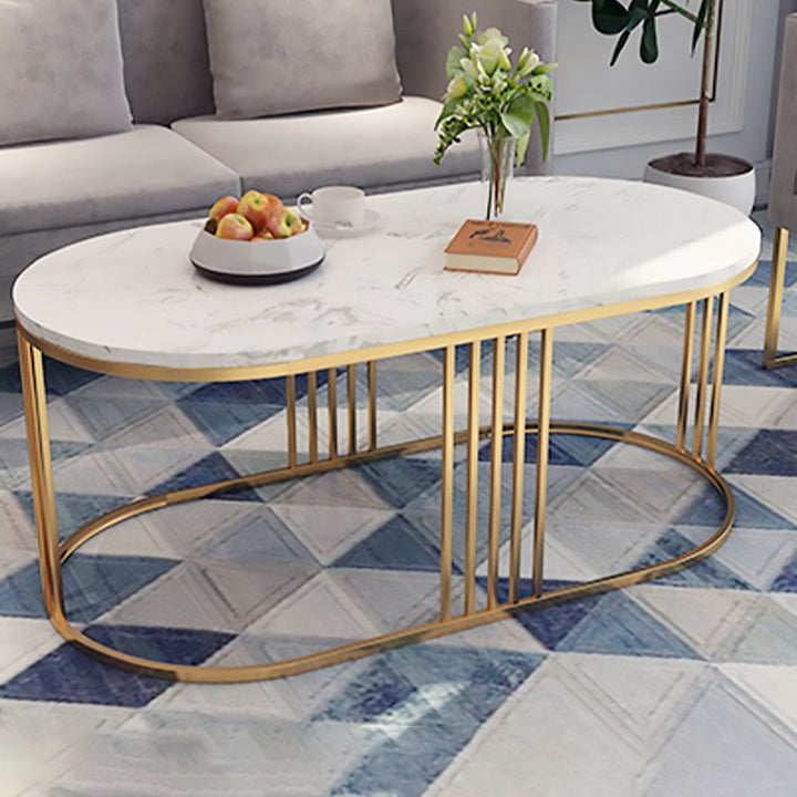 Navya Stainless Steel Frame Coffee Table for Living Room - Set of 2