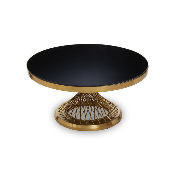 Dimple Glass Top Round Coffee Table For Living Room