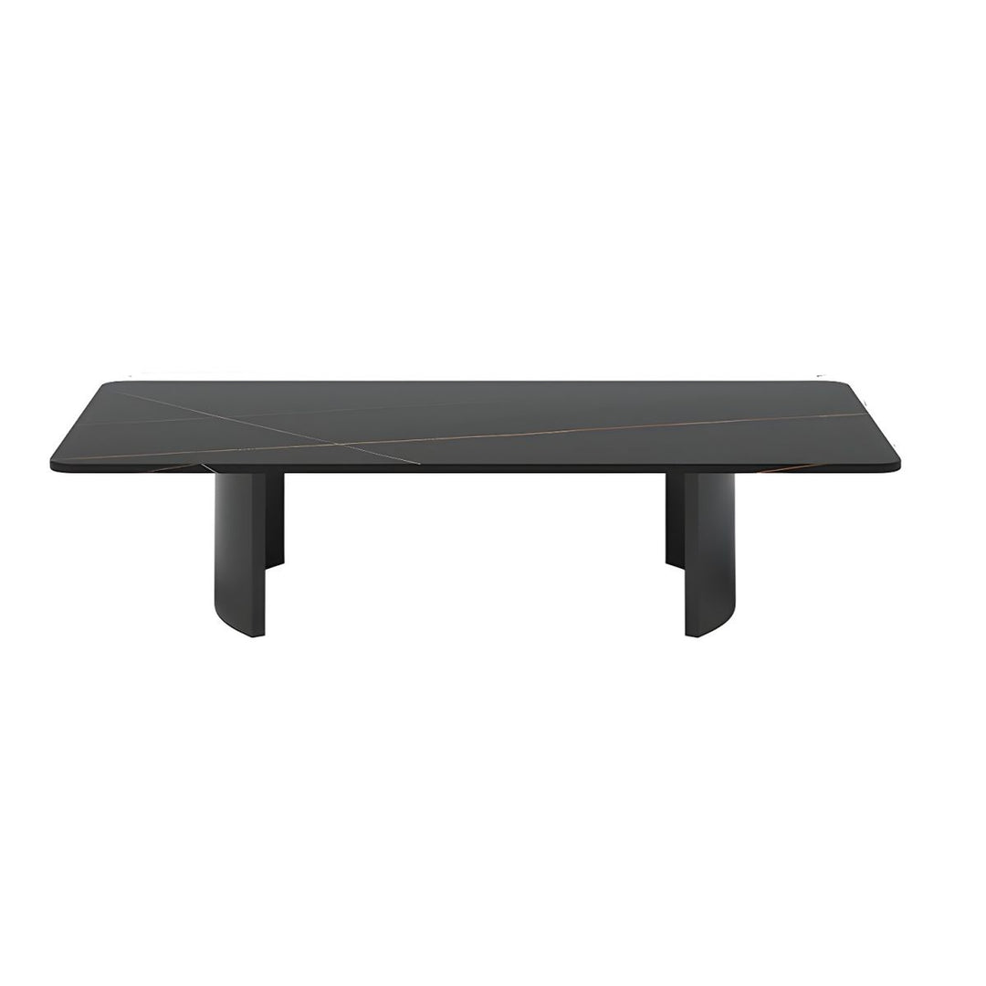 Aero Stainless Steel Coffee Table for Living Room | Rectangle Shape | Composite Ceramic Marble