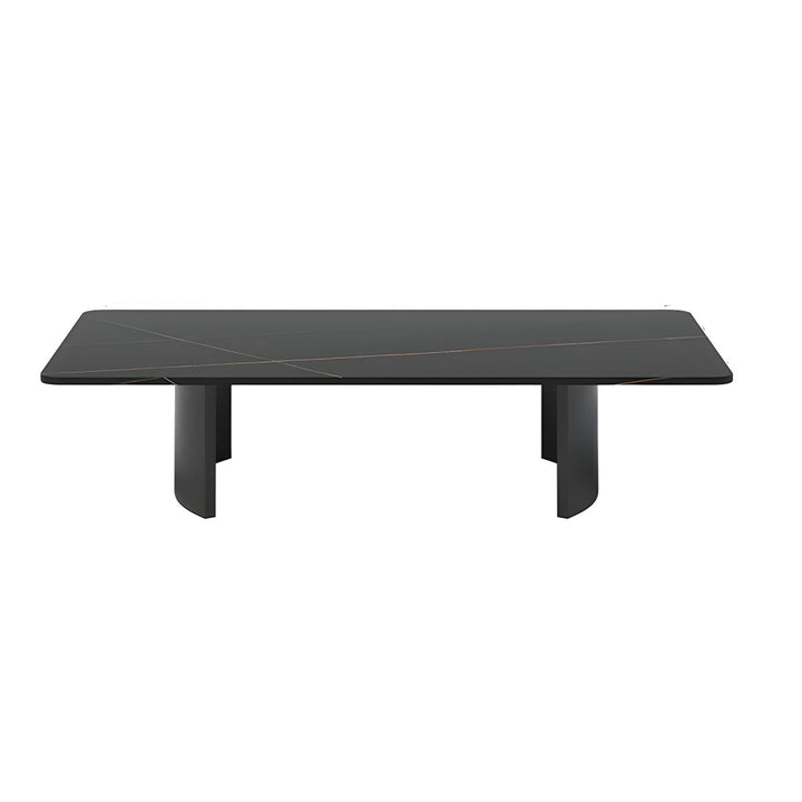 Aero Stainless Steel Coffee Table for Living Room | Rectangle Shape | Composite Ceramic Marble