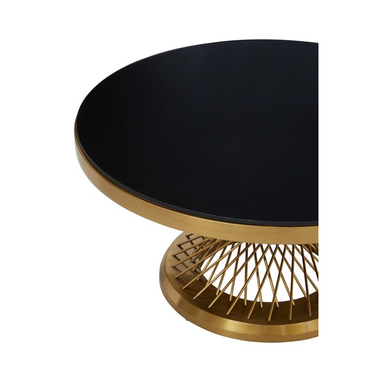 Dimple Glass Top Round Coffee Table For Living Room