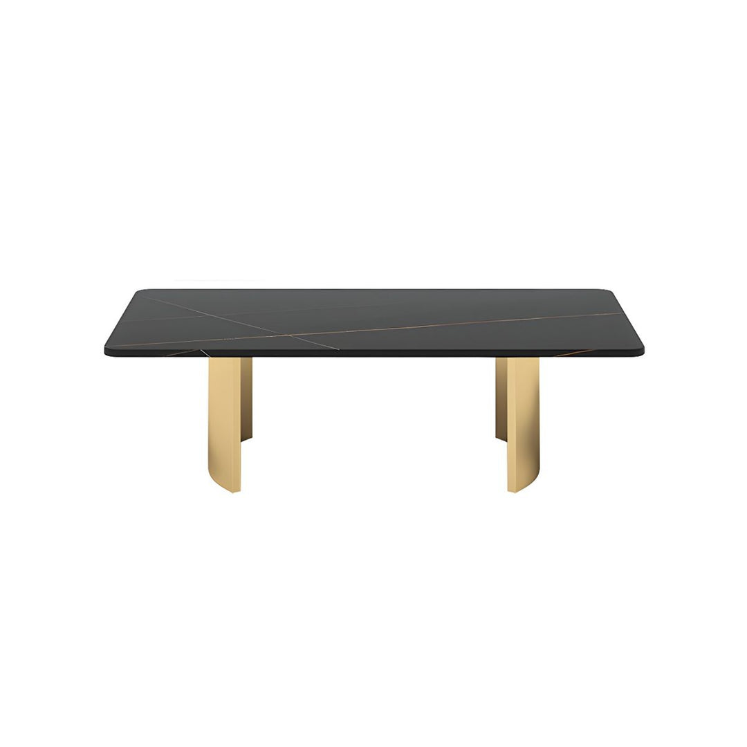 Aero Stainless Steel Coffee Table for Living Room | Rectangle Shape | Composite Ceramic Marble