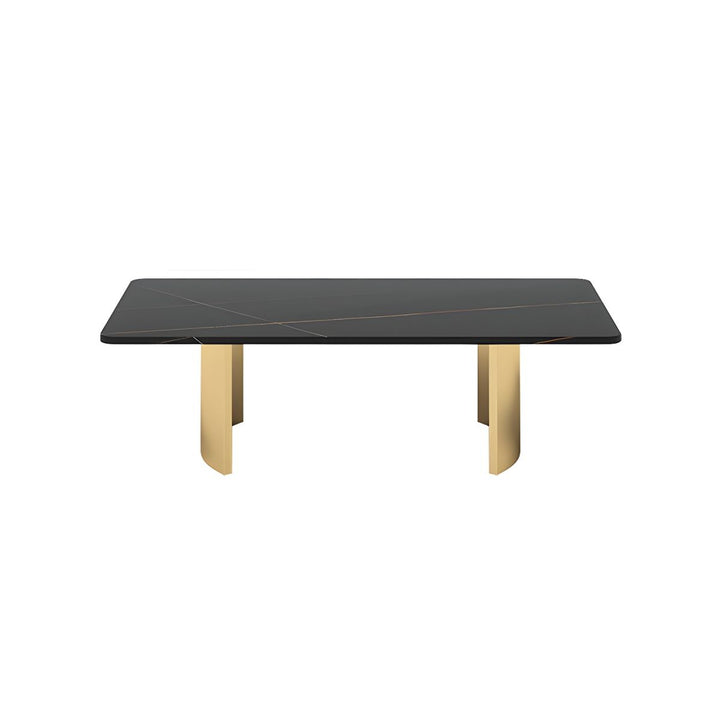 Aero Stainless Steel Coffee Table for Living Room | Rectangle Shape | Composite Ceramic Marble