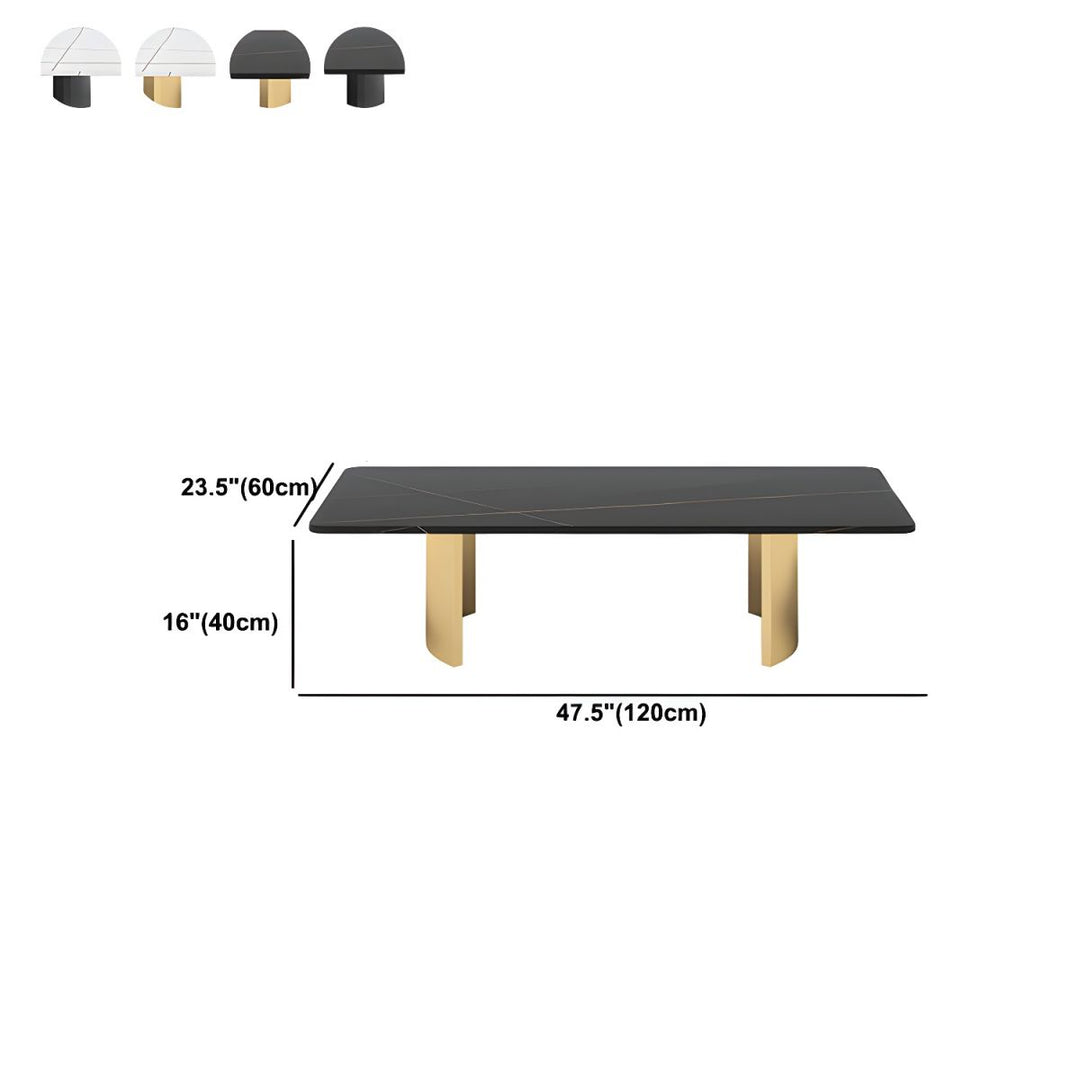 Aero Stainless Steel Coffee Table for Living Room | Rectangle Shape | Composite Ceramic Marble