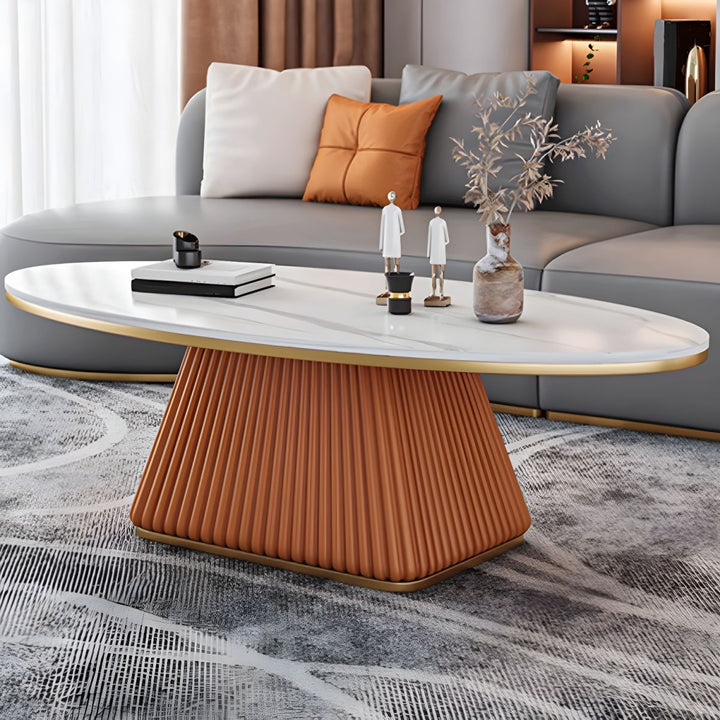 Bhavya Stainless Steel Frame and MDF Work Coffee Table for Living Room