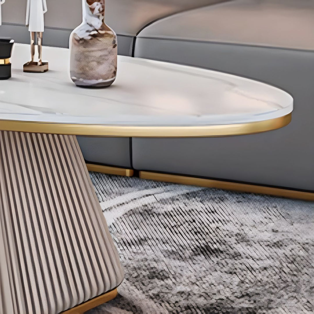 Bhavya Stainless Steel Frame and MDF Work Coffee Table for Living Room
