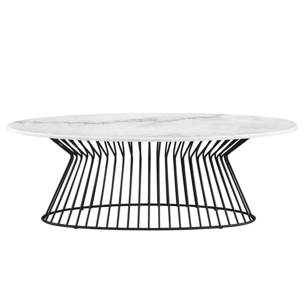 Jatin Ovel Marble Coffee Table For Living Room