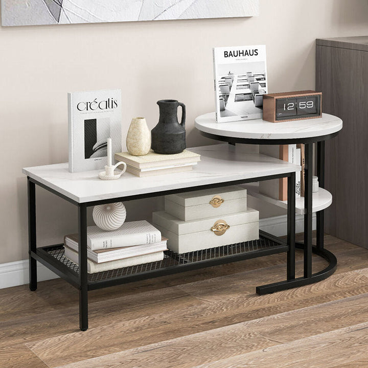 Summit Metal And Marble Top Coffee Table
