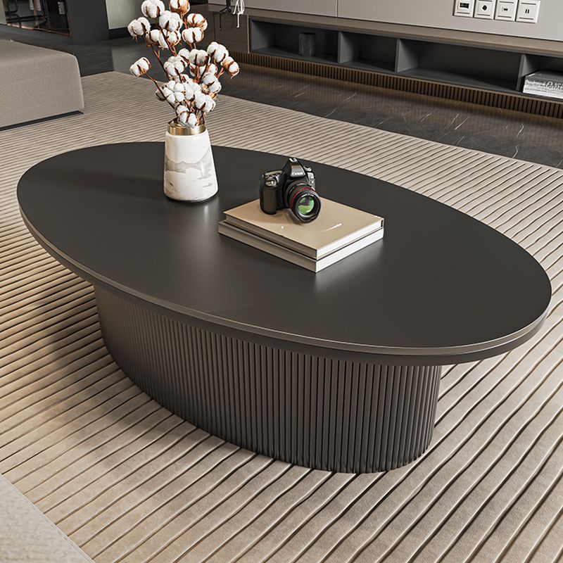 Sage MDF and Composite Marble Top Coffee Table for Living Room | Oval Shaped