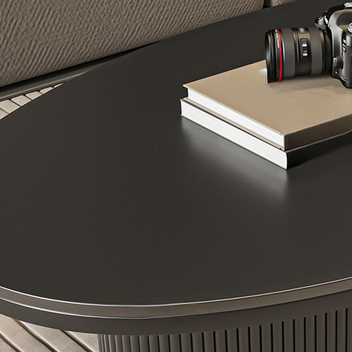 Sage MDF and Composite Marble Top Coffee Table for Living Room | Oval Shaped
