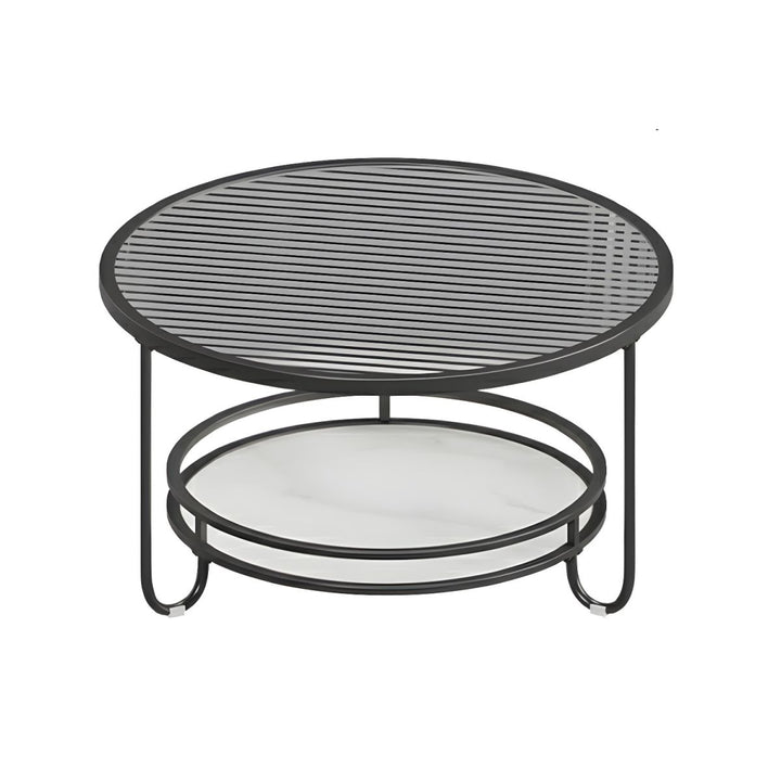 Celina Stainless Steel Frame and Fluted Glass Top Coffee Table for Living Room