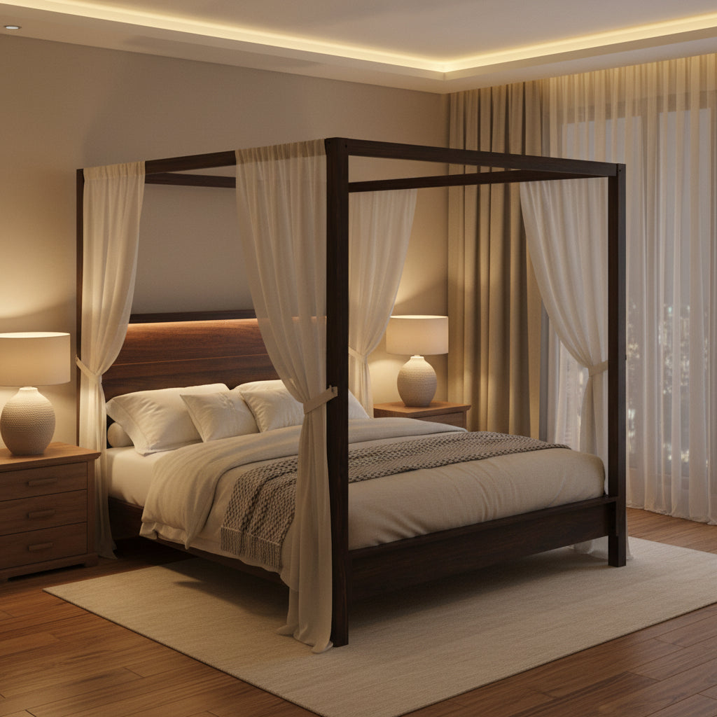 Paloma Grand Poster Solid Sheesham Wood Bed
