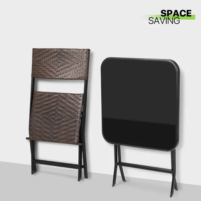 Messer Outdoor Patio Seating Set 2 Chairs and 1 Table Set (Brown)