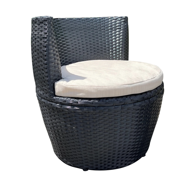 Slong Outdoor Patio Seating Set 2 Chairs and 1 Table Set (Black)