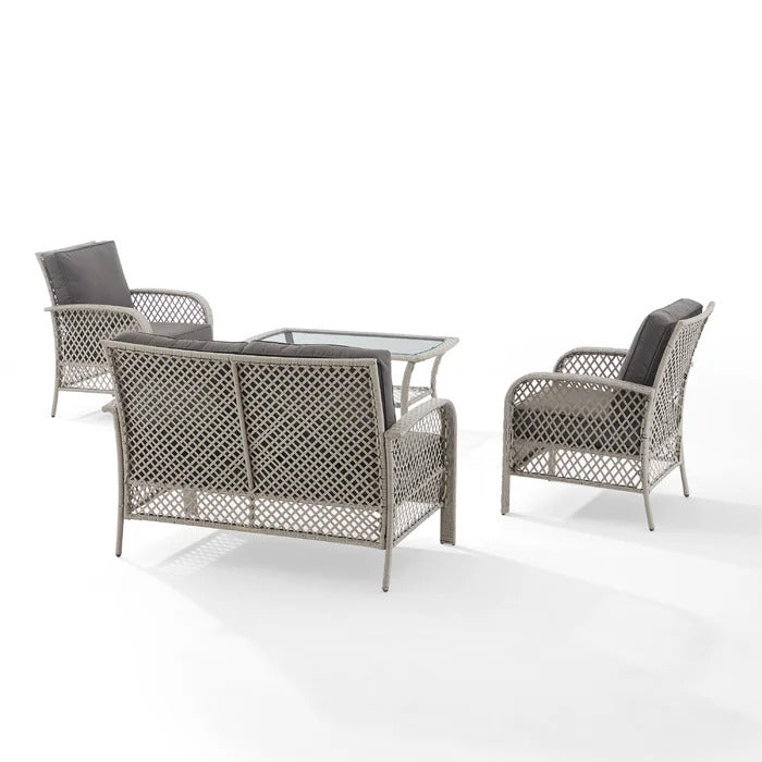 Meier Outdoor Sofa Set 2 Seater, 2 Single seater and 1 Center Table (Grey)