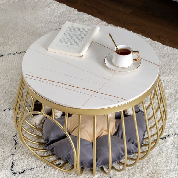 Aria Coffee Table With Marble Top Tables