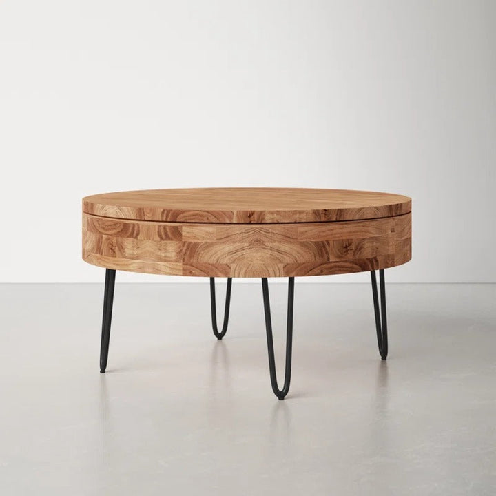 Tanvi Solid Wood and Metal Coffee Table for Living Room