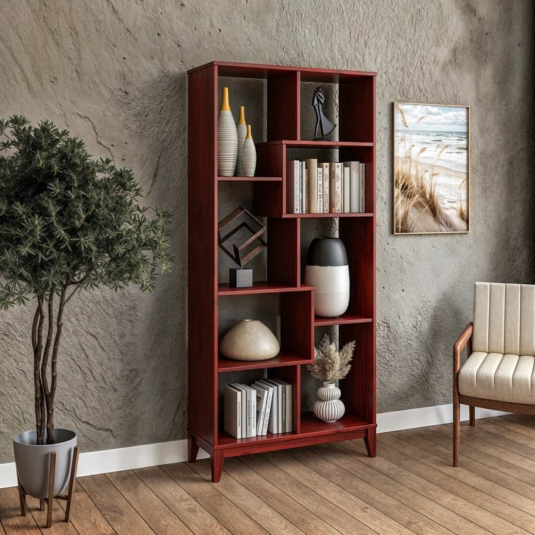 Vladislava Solid Wood Bookshelves | Bookshelf for Living Room | Bedroom | Drawing Room | Study Room