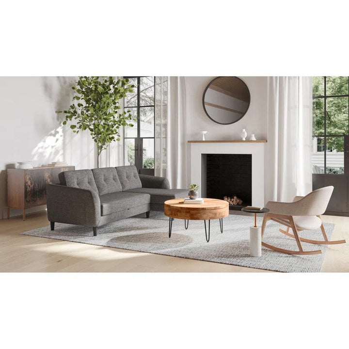 Tanvi Solid Wood and Metal Coffee Table for Living Room