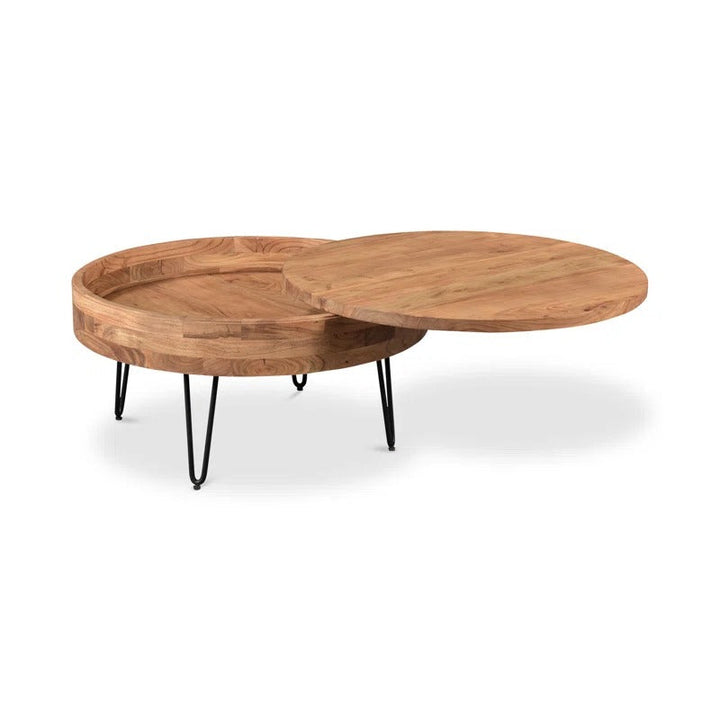 Tanvi Solid Wood and Metal Coffee Table for Living Room