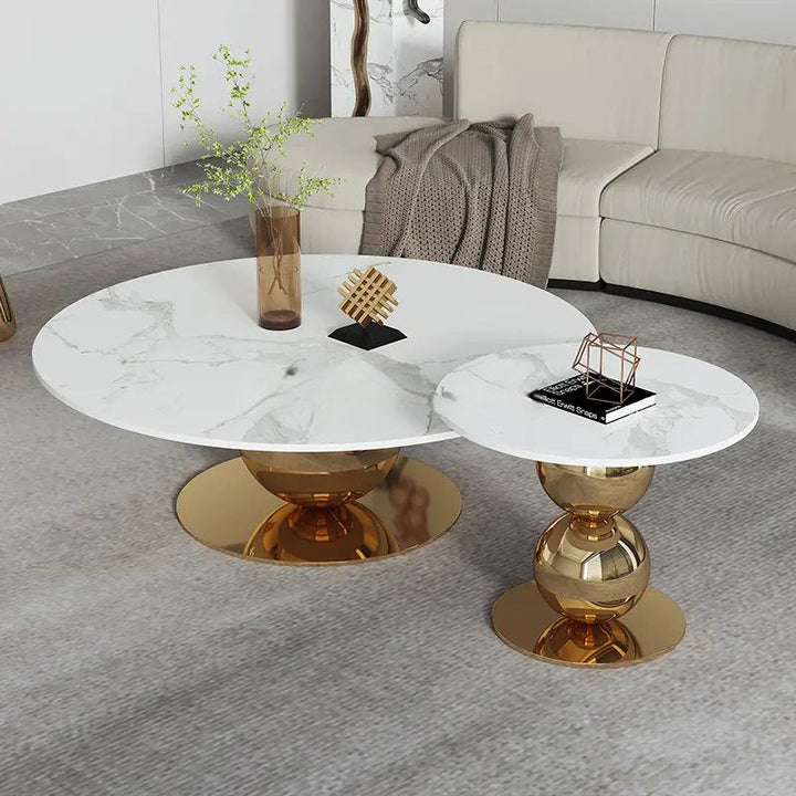 Juhi Stainless Steel Triple Globe Coffee Table Set
