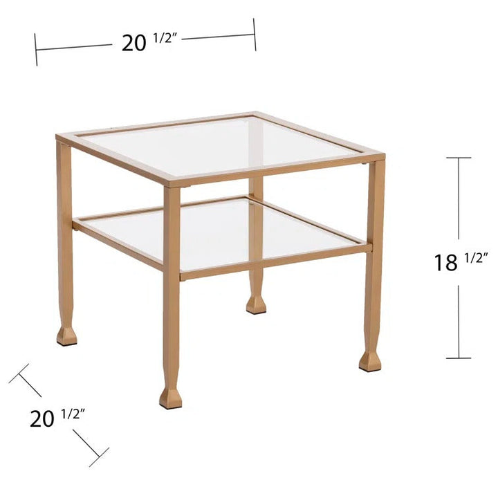 Nisha Metal Coffee Table with Glass Top
