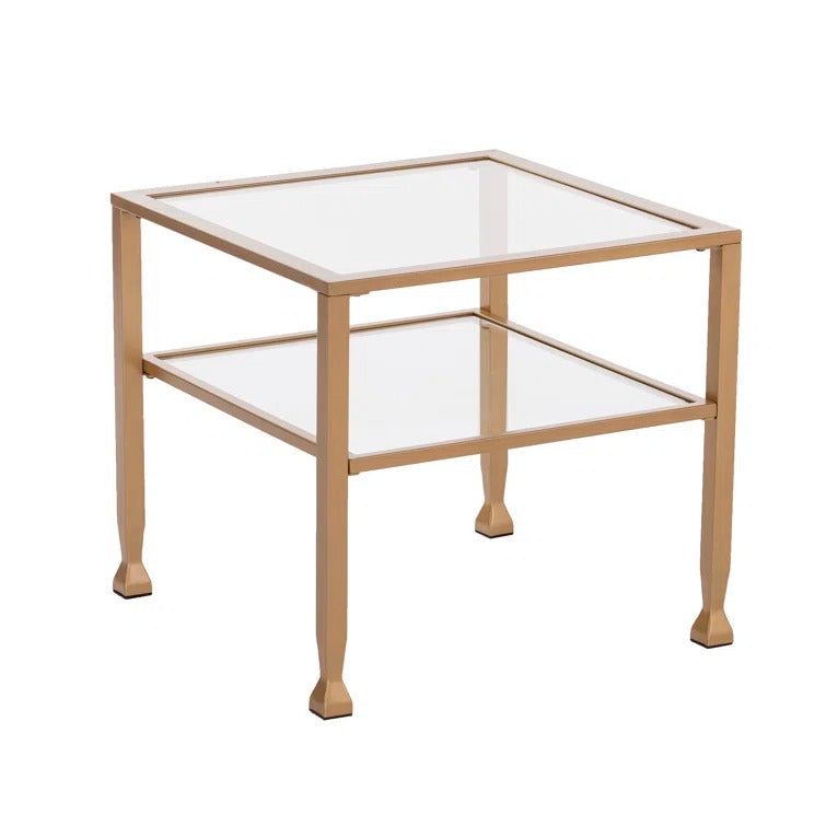 Nisha Metal Coffee Table with Glass Top