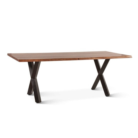 Sejal Sheesham Wood Coffee Table with Metal Base (Double Cross Sheesham Wood)